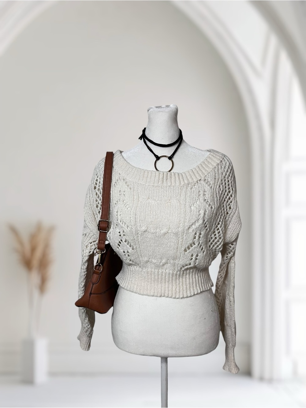 SHEIN Open Knit Crop Top Size S